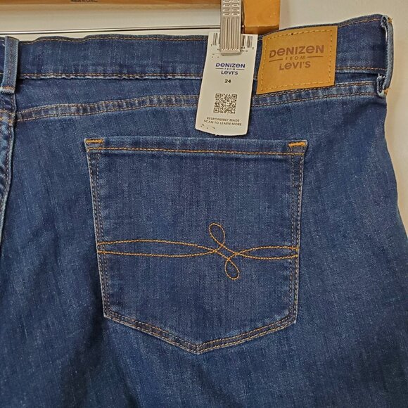 Levi's Denizen Bermuda Shorts Blue Denim Jean Shorts Size 24W NWT - Picture 4 of 8